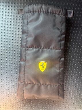 Ferrari Black Glasses Pouch with Yellow Shield Logo